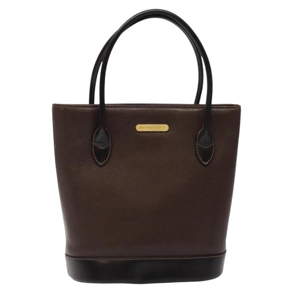 Burberry Leather Handbag Dark Brown